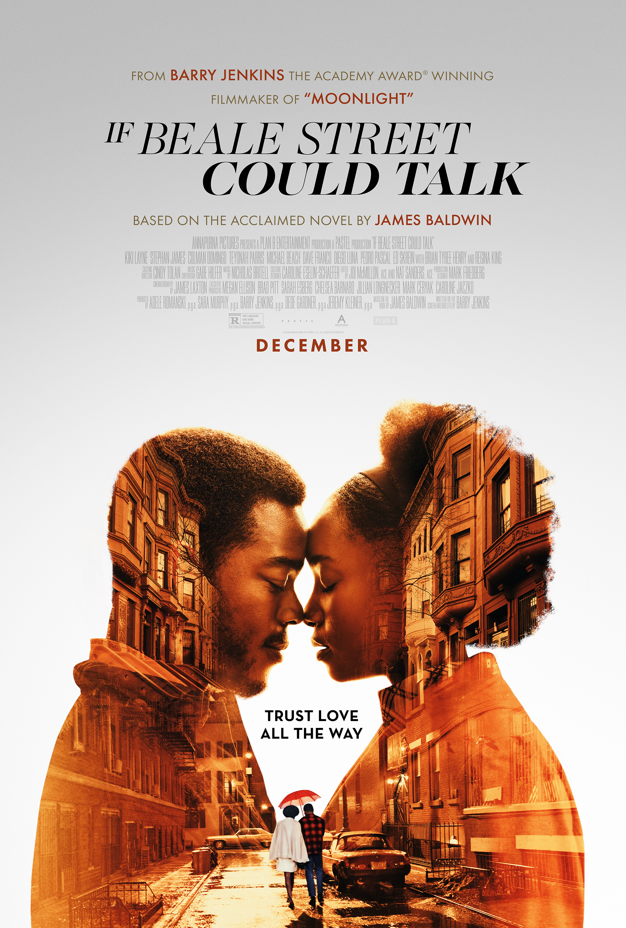movie poster with man and woman in profile, embracing