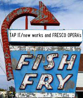 fish fry sign with large red arrow