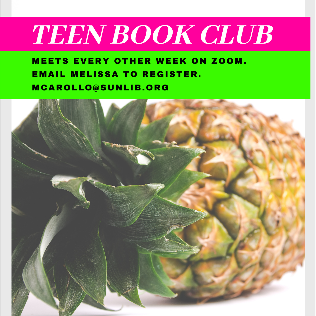 Ad for Teen book club featuring a pineapple