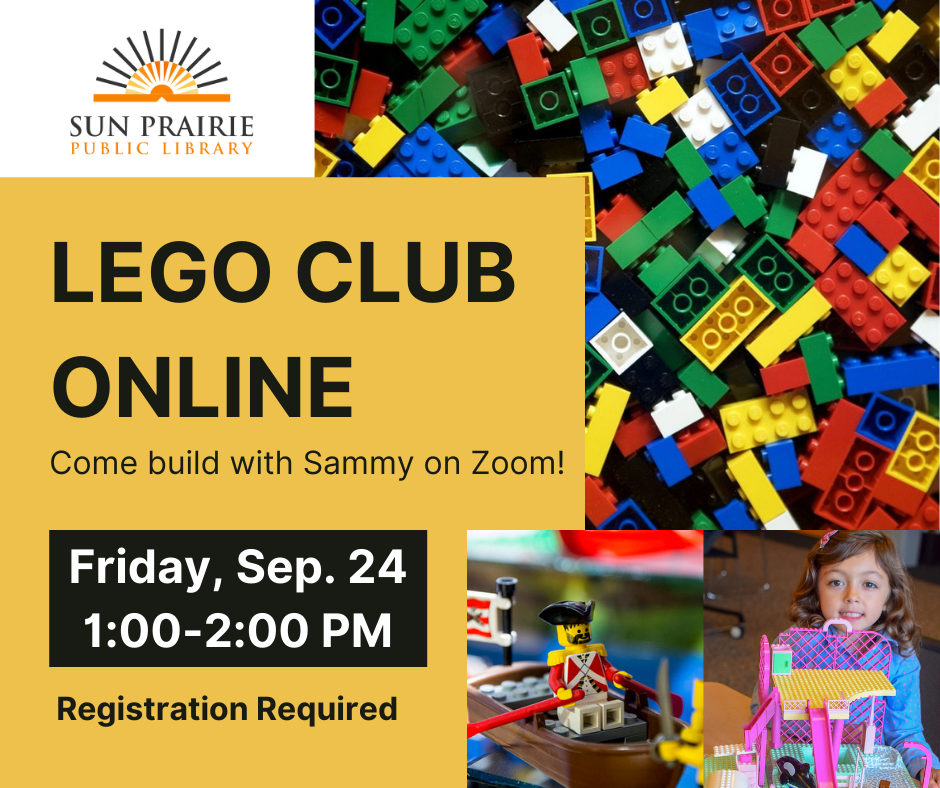 LEGO Club Online, Friday, Sep. 24 from 1-2 PM