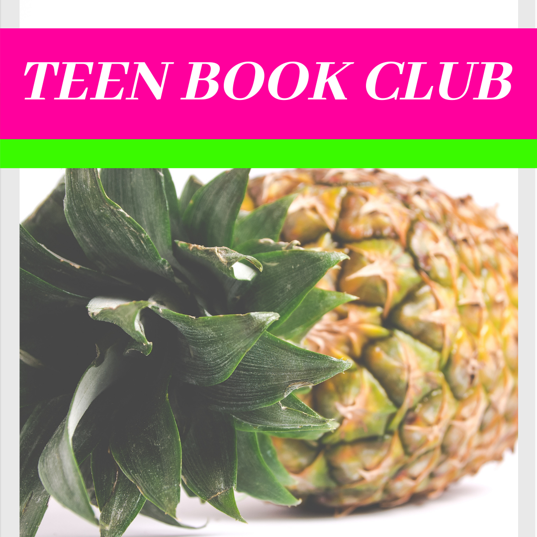 logo for teen book club featuring a pineapple