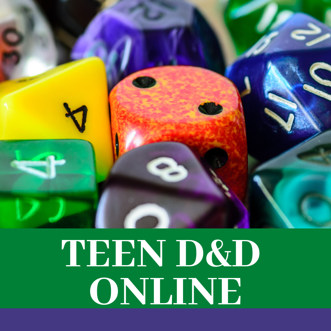 logo for Teen D&D online featuring dice