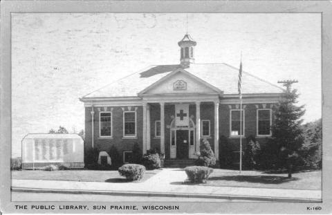 Sun Prairie Museum with Red Cross Flag