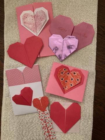 Origami valentines