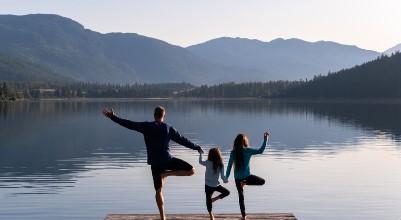 Family doing yoga