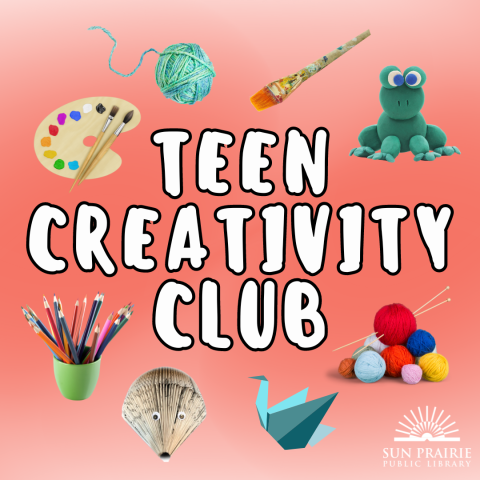 Teen Creativity Club featuring various art projects