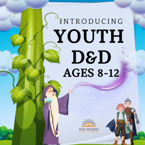 Youth D&D picture featuring a wizard, a beanstalk, and two youth explorers