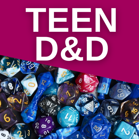 Teen D&D with photo featuring multi-sided dice