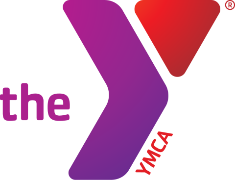 the Y. YMCA. purple and red colors for the text.