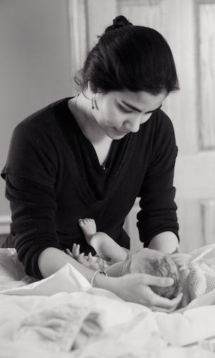 woman with newborn baby