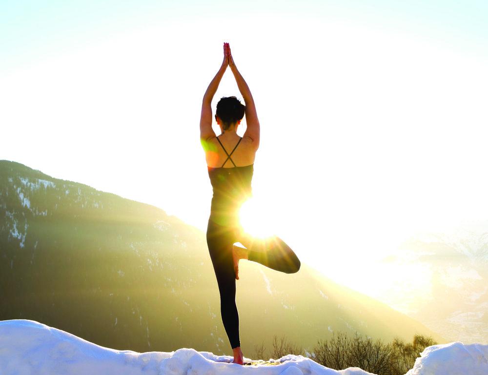 winter yoga pose