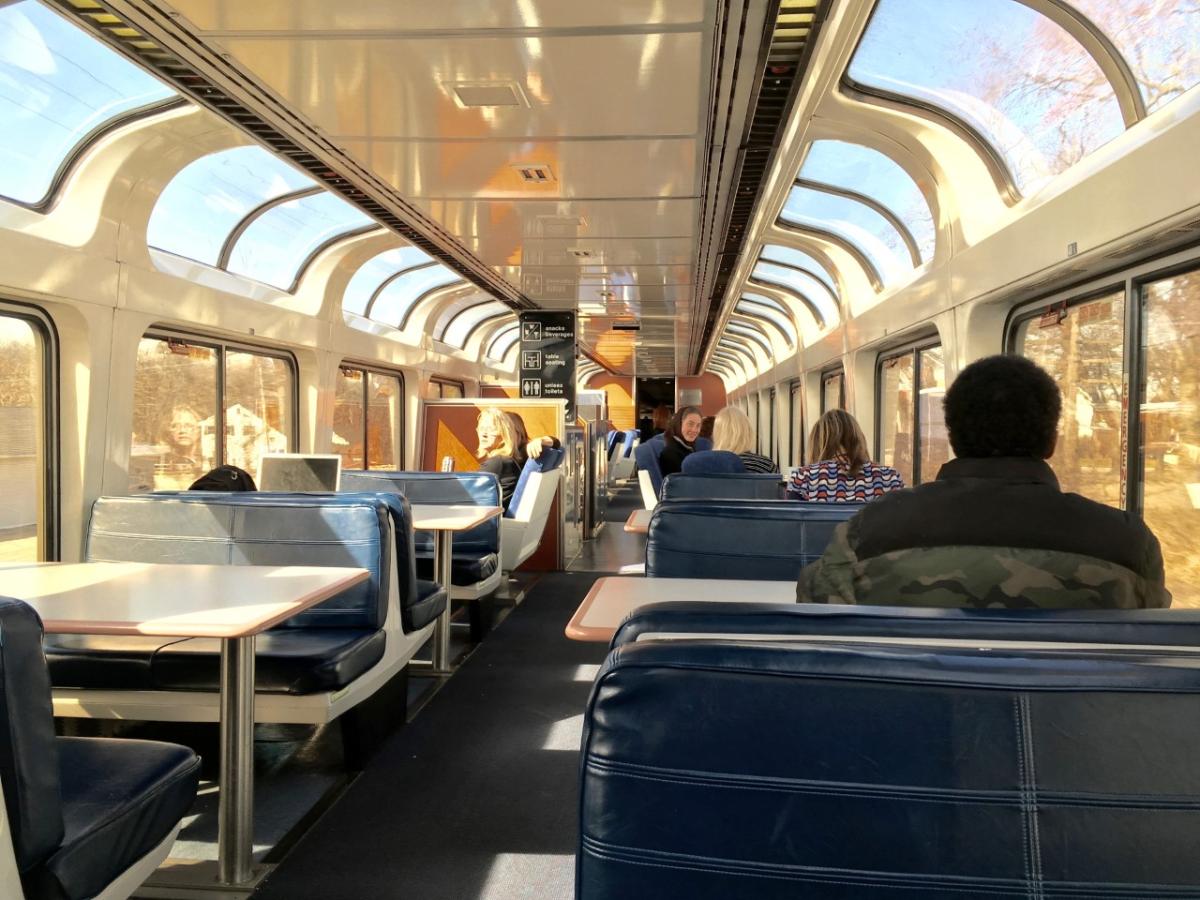 Folks riding the train 