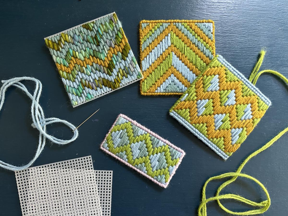 Bargello Coasters